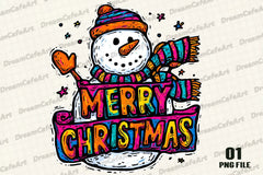Merry Christmas Snowman Clipart Bundle - CraftNest - Digital Crafting and Art