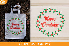 Merry Christmas Wreath SVG Bundle 4 - CraftNest - Digital Crafting and Art