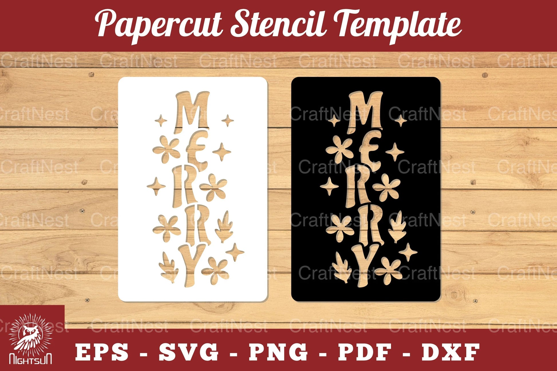 Merry Papercut Stencil Clipart Bundle - CraftNest - Digital Crafting and Art