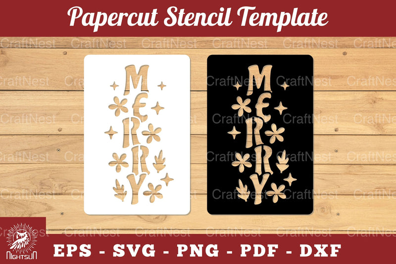 Merry Papercut Stencil Clipart Bundle - CraftNest - Digital Crafting and Art