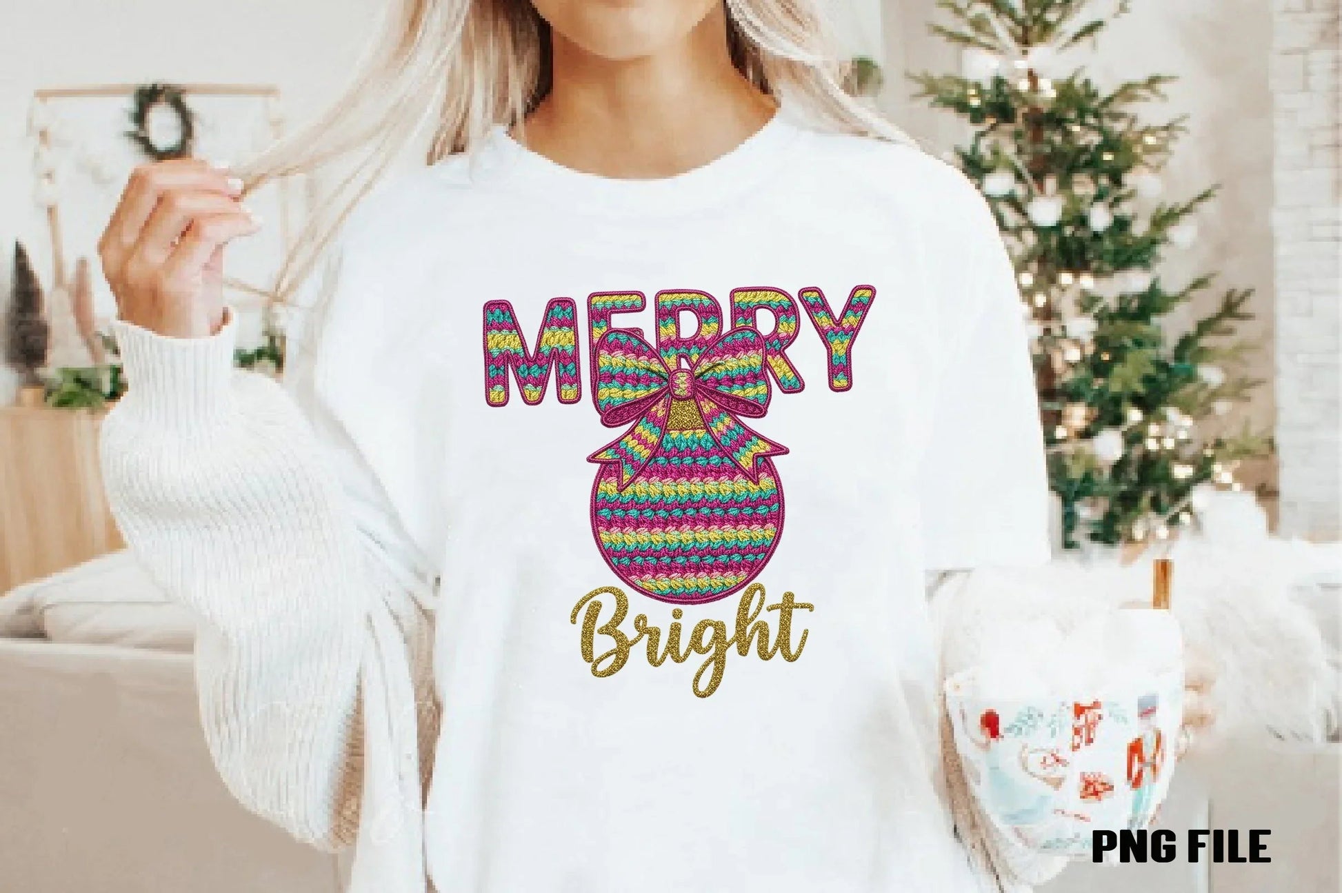 Merry & Bright Faux Yarn Christmas Clipart Bundle - CraftNest - Digital Crafting and Art
