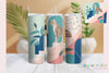Midcentury Blue Leopard Tumbler Wrap Bundle