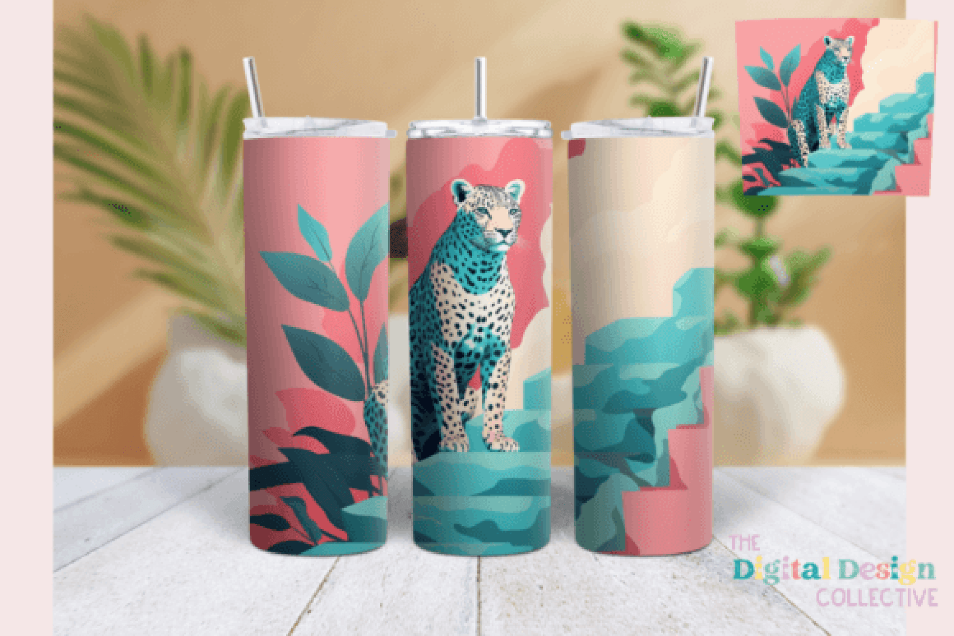 Midcentury Retro Leopard Tumbler Wrap Bundle - CraftNest - Digital Crafting and Art