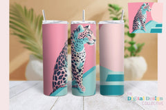 Midcentury Blue Leopard Tumbler Wrap Bundle - CraftNest - Digital Crafting and Art