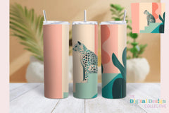 Midcentury Blue Leopard Tumbler Wrap Bundle - CraftNest - Digital Crafting and Art