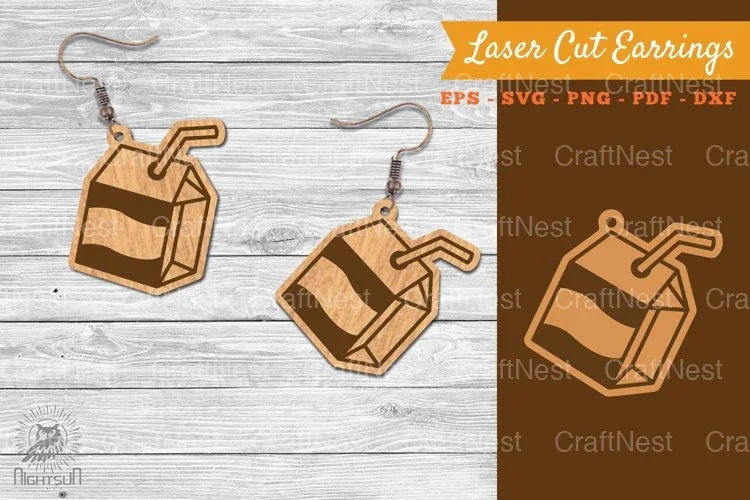 Milk Laser Cut Earrings SVG Bundle - CraftNest - Digital Crafting and Art