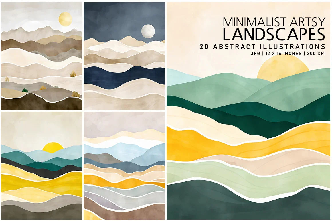 Minimalist Artsy Landscapes - Wall Art - CraftNest - Digital Crafting and Art
