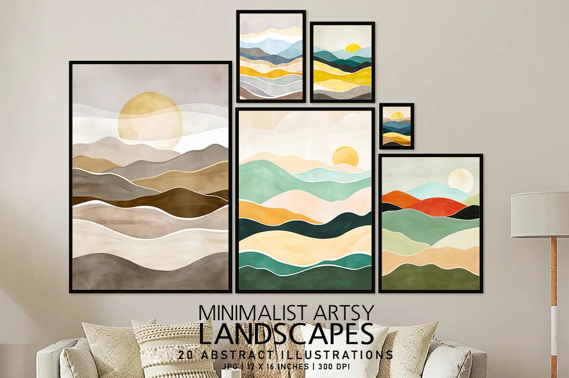 Minimalist Artsy Landscapes - Wall Art - CraftNest - Digital Crafting and Art