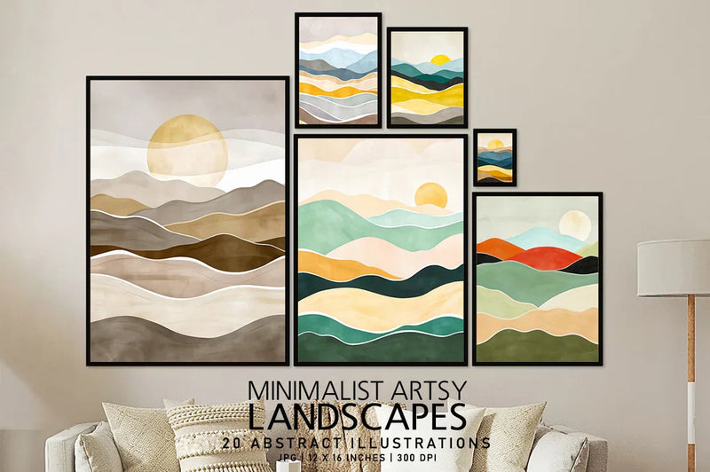 Minimalist Artsy Landscapes - Wall Art - CraftNest - Digital Crafting and Art