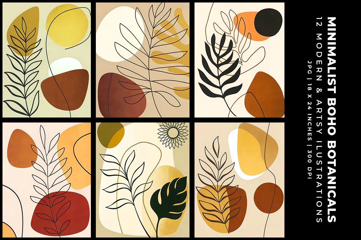 Minimalist Boho Botanicals - Wall Art - CraftNest - Digital Crafting and Art
