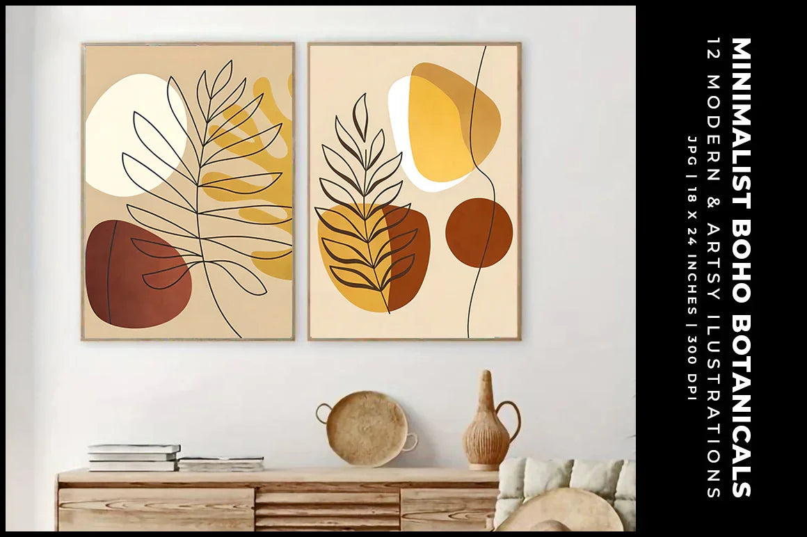 Minimalist Boho Botanicals - Wall Art - CraftNest - Digital Crafting and Art