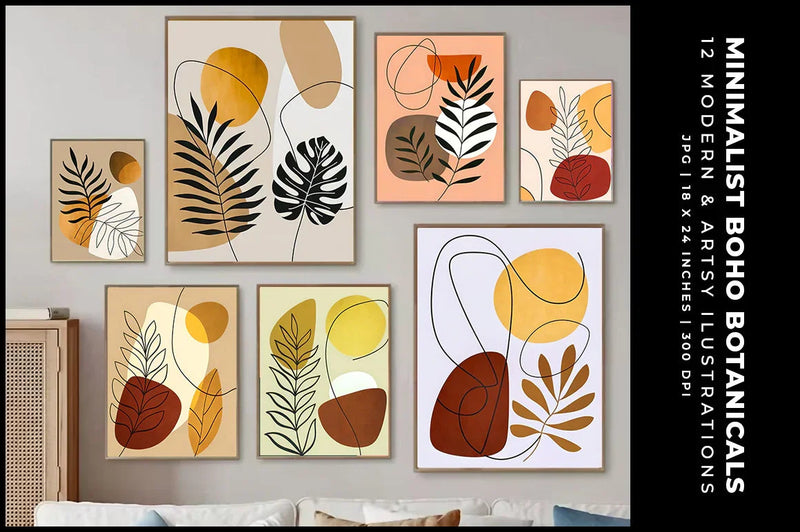 Minimalist Boho Botanicals - Wall Art - CraftNest - Digital Crafting and Art