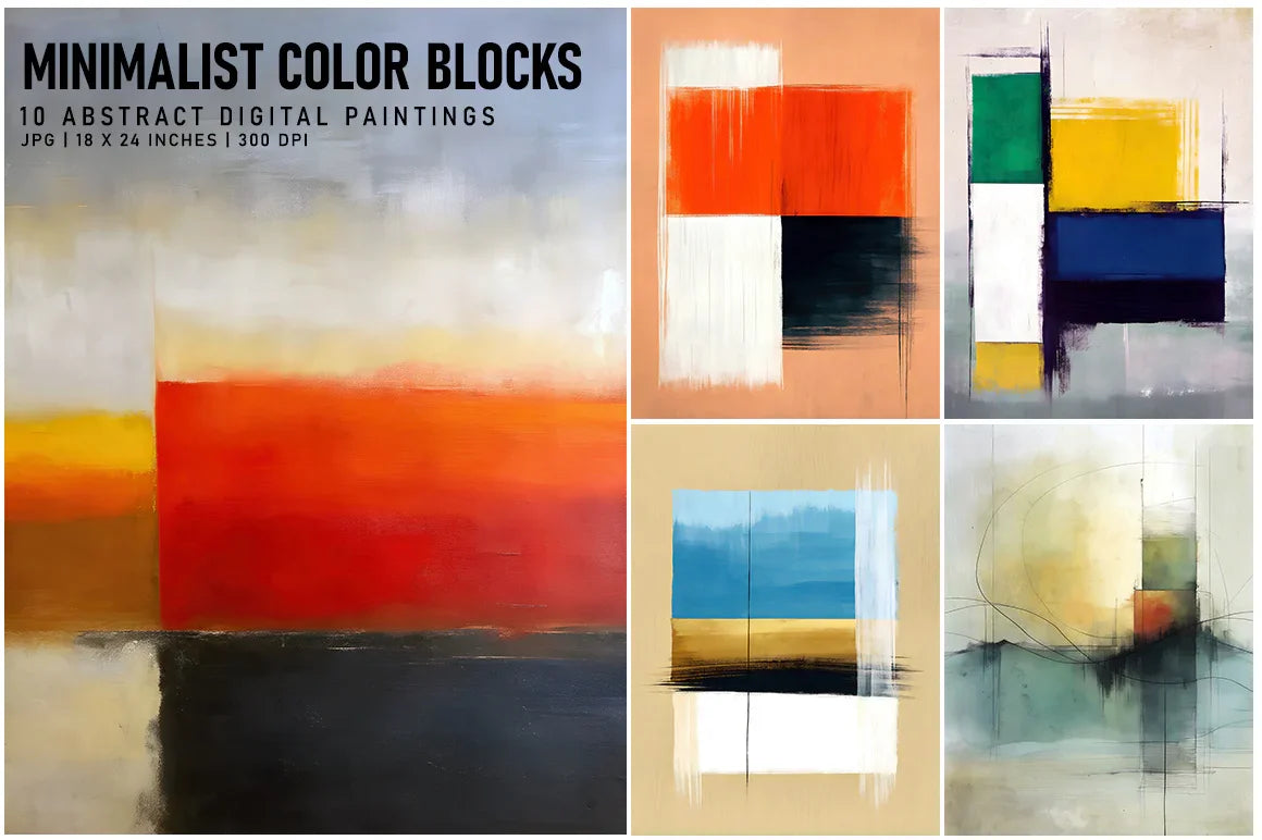 Minimalist Blocks of Color - Wall Art - CraftNest - Digital Crafting and Art