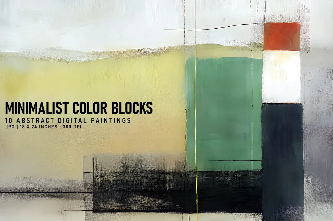 Minimalist Blocks of Color - Wall Art - CraftNest - Digital Crafting and Art