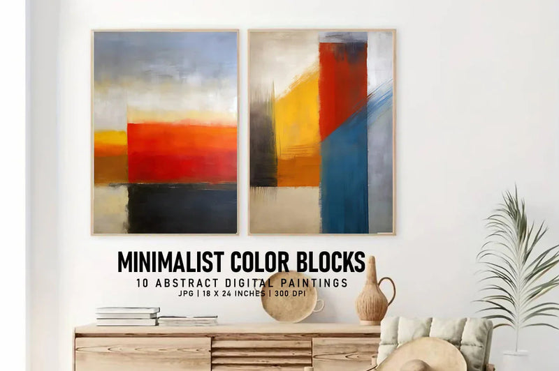 Minimalist Blocks of Color - Wall Art - CraftNest - Digital Crafting and Art