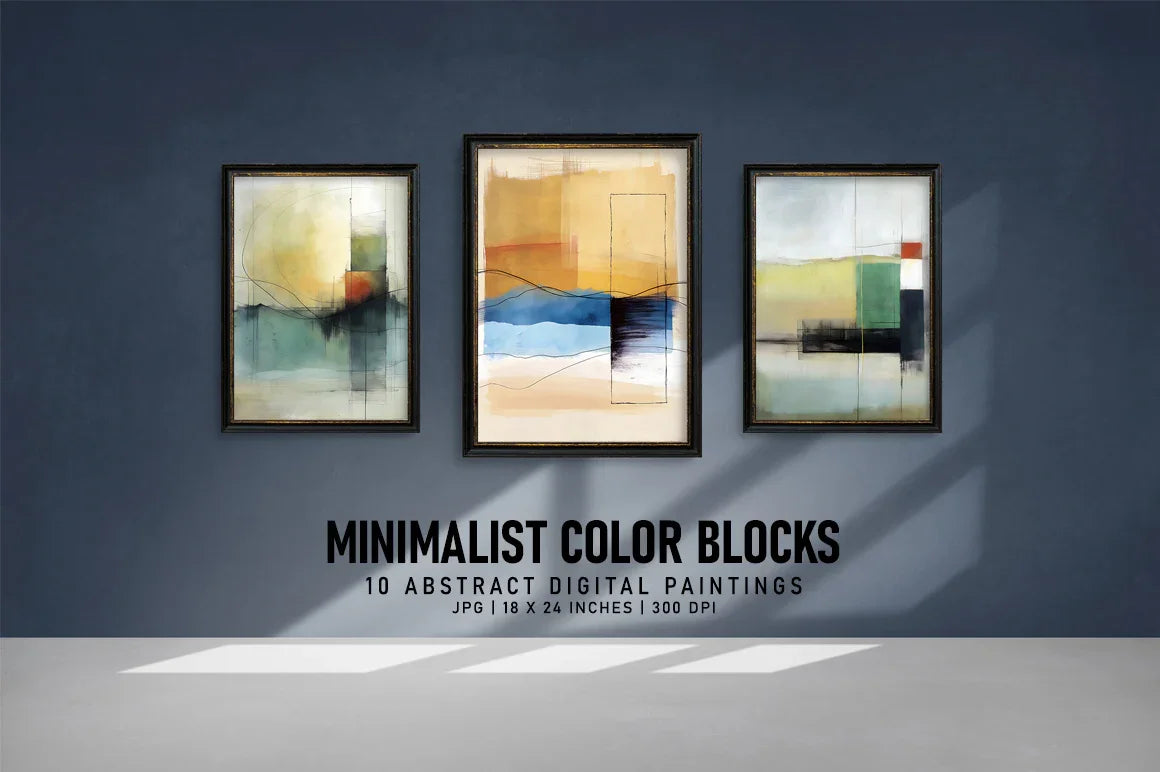 Minimalist Blocks of Color - Wall Art - CraftNest - Digital Crafting and Art