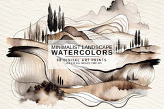 Minimalist Landscape Watercolors - Wall Art - CraftNest - Digital Crafting and Art