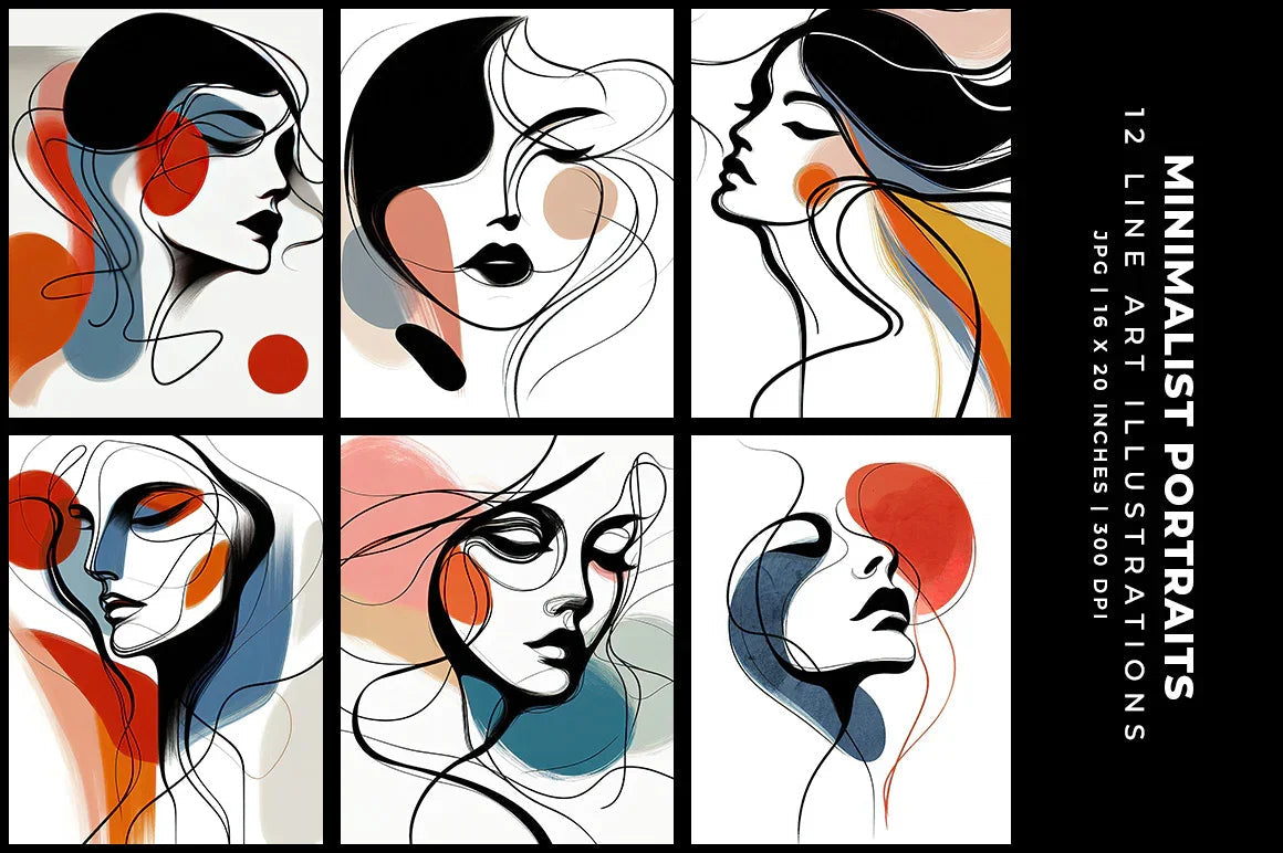 Minimalist Line Art Portraits - Women - CraftNest - Digital Crafting and Art