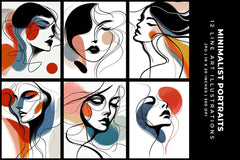 Minimalist Line Art Portraits - Women - CraftNest - Digital Crafting and Art