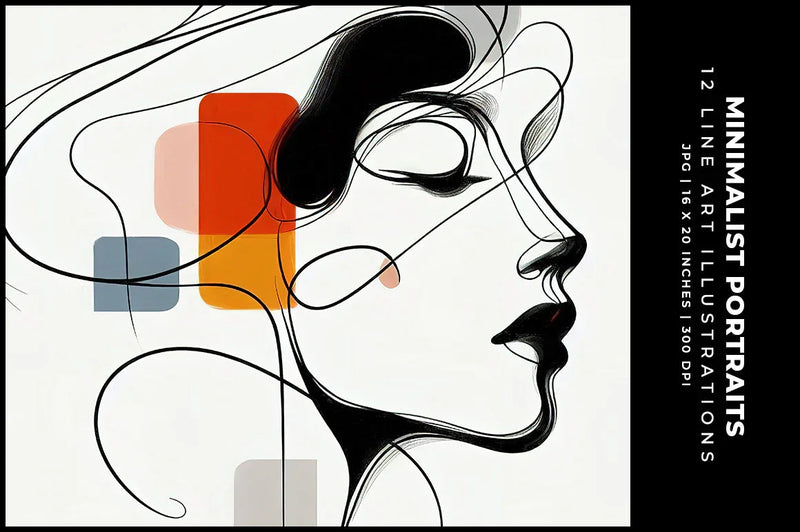 Minimalist Line Art Portraits - Women - CraftNest - Digital Crafting and Art