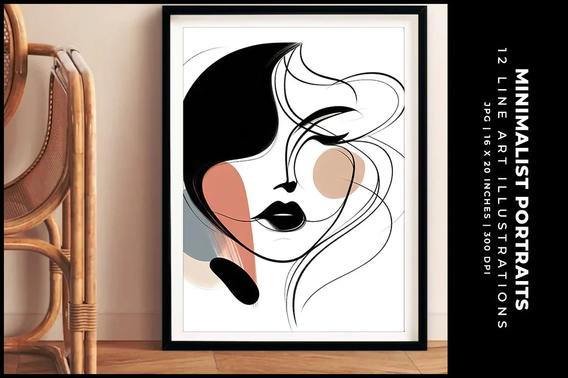 Minimalist Line Art Portraits - Women - CraftNest - Digital Crafting and Art