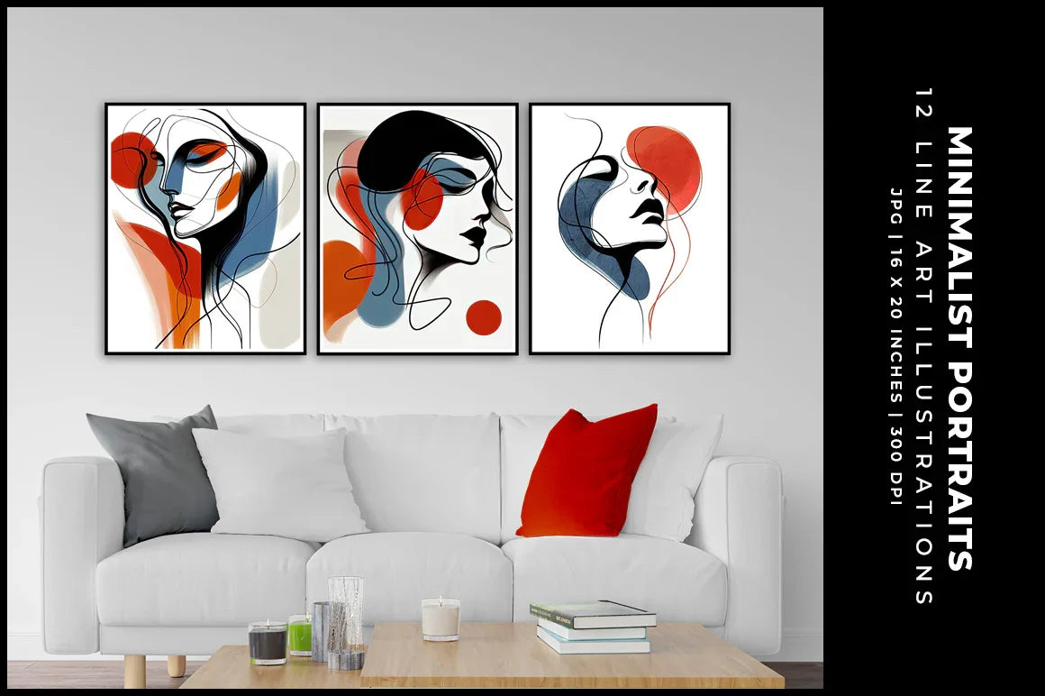 Minimalist Line Art Portraits - Women - CraftNest - Digital Crafting and Art