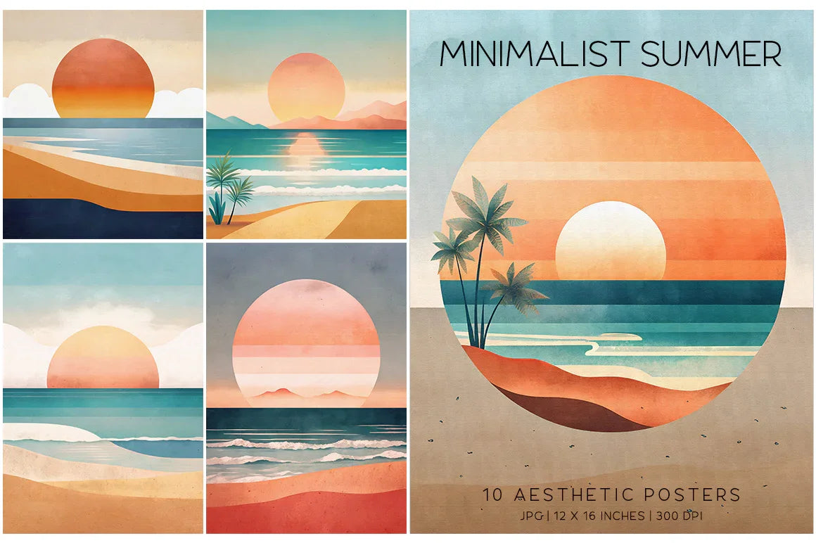 Minimalist Summer - Wall Art - CraftNest - Digital Crafting and Art