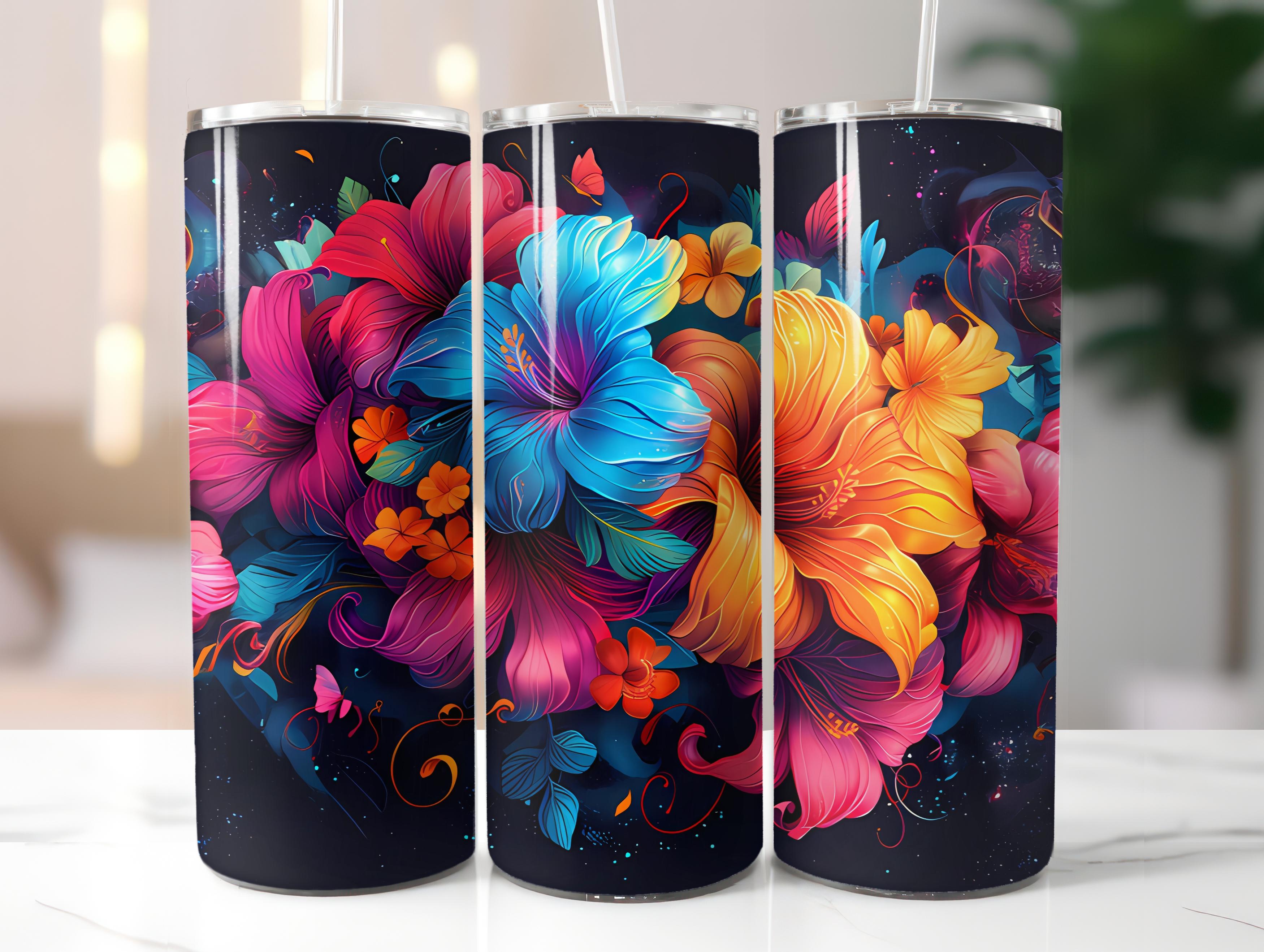 Minimalist Flowers Tumbler Wrap - CraftNest - Digital Crafting and Art
