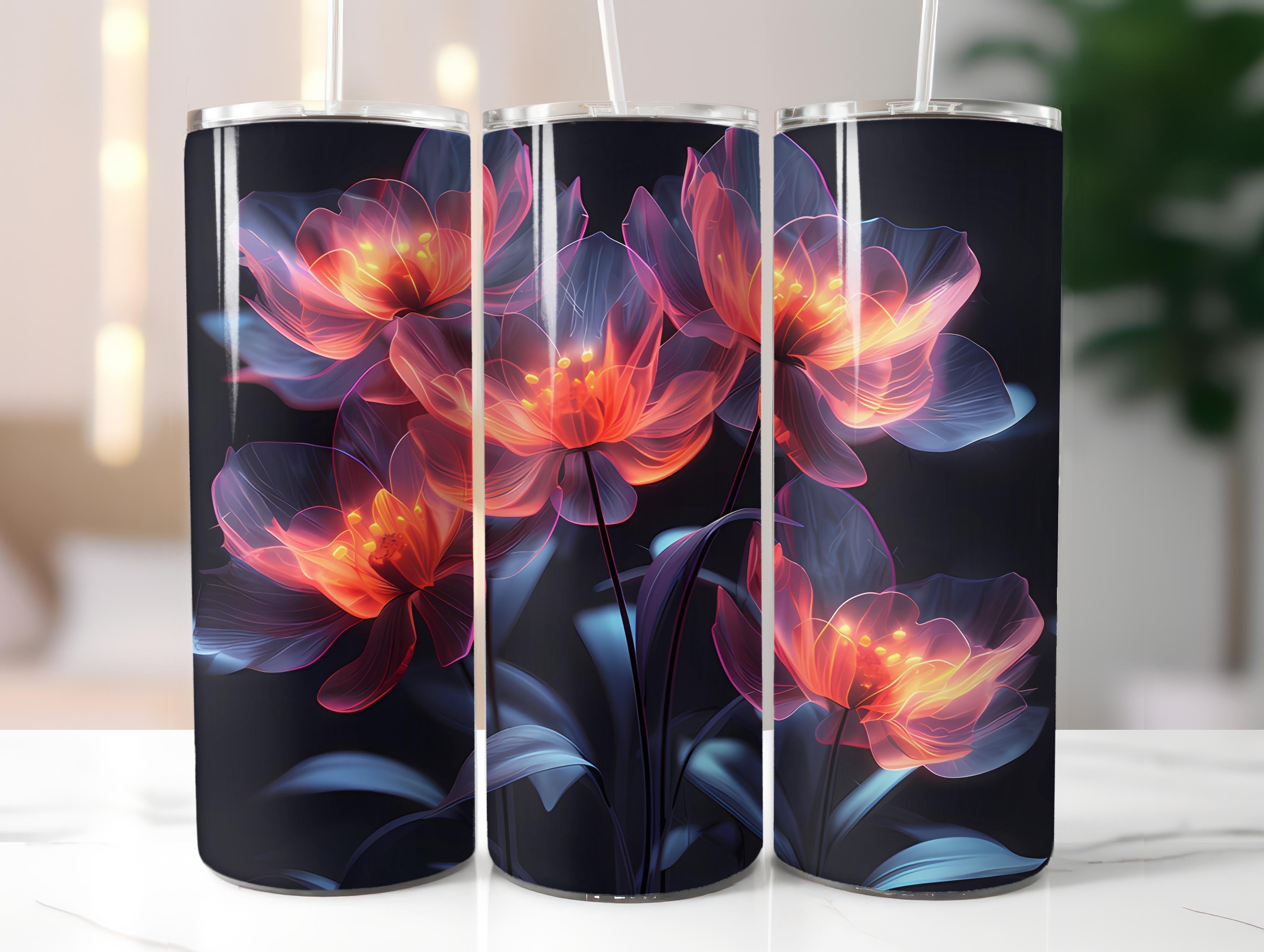 Minimalist Flowers Tumbler Wrap - CraftNest - Digital Crafting and Art