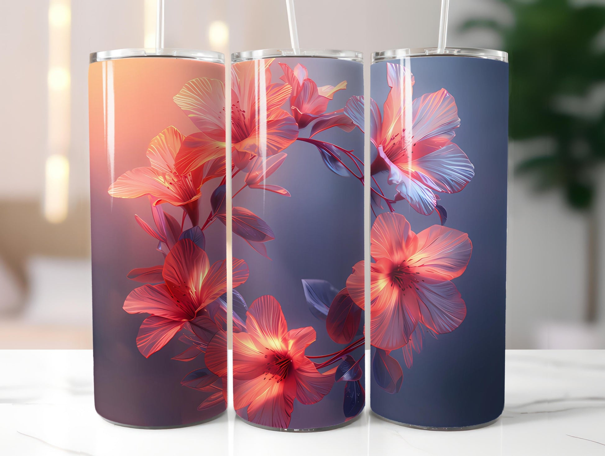 Minimalist Flowers Tumbler Wrap - CraftNest - Digital Crafting and Art
