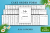Cake Order Form Planner