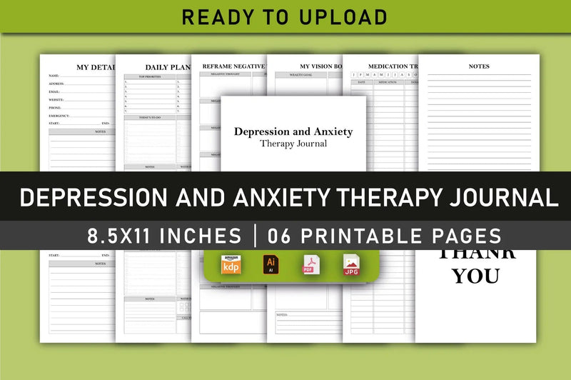 Depression and Anxiety Therapy Planner - CraftNest - Digital Crafting and Art