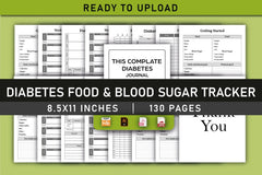 Diabetes Food & Blood Sugar Tracker Planner - CraftNest - Digital Crafting and Art