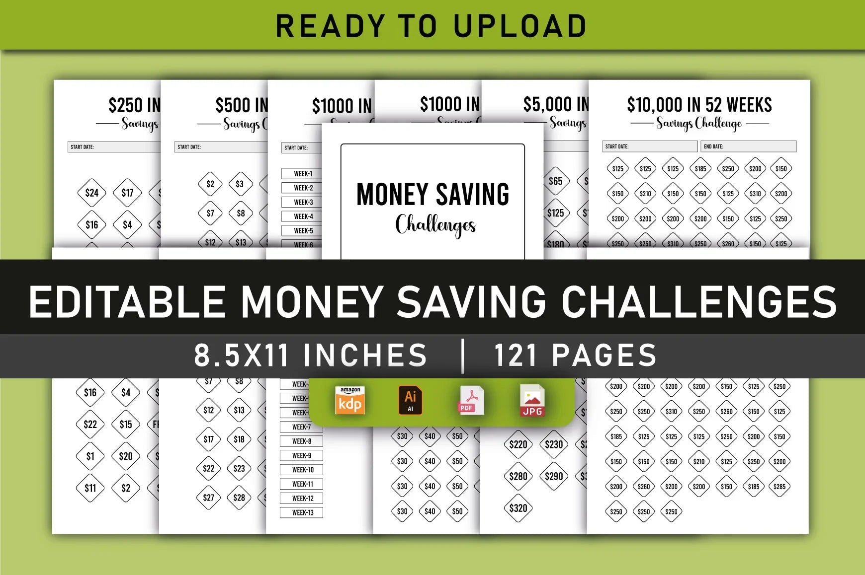 Money Saving Challenges Planner - CraftNest - Digital Crafting and Art