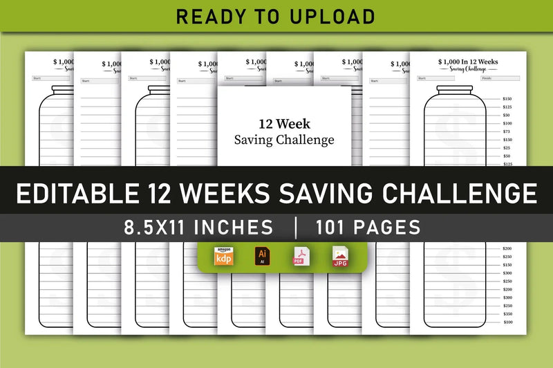 Weekly Savings Challenge Planner - Printable - CraftNest - Digital Crafting and Art
