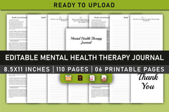 Mental Health Therapy Planner - CraftNest - Digital Crafting and Art