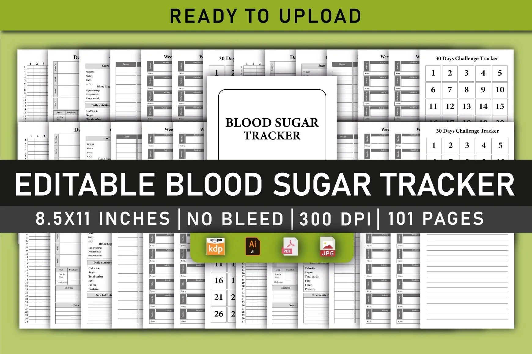 Blood Sugar Tracker Planner - CraftNest - Digital Crafting and Art