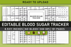 Blood Sugar Tracker Planner - CraftNest - Digital Crafting and Art