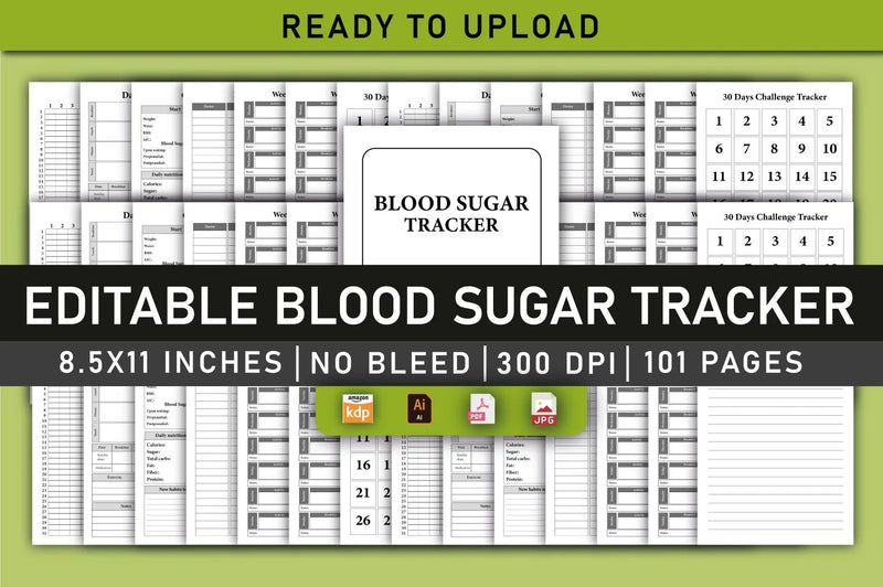 Blood Sugar Tracker Planner - CraftNest - Digital Crafting and Art