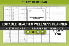 Health and Wellness Planner - CraftNest - Digital Crafting and Art