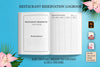 Restaurant Reservation Log Book Planner