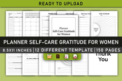 Self Care & Gratitude Planner for Women - Printable Planner - CraftNest - Digital Crafting and Art