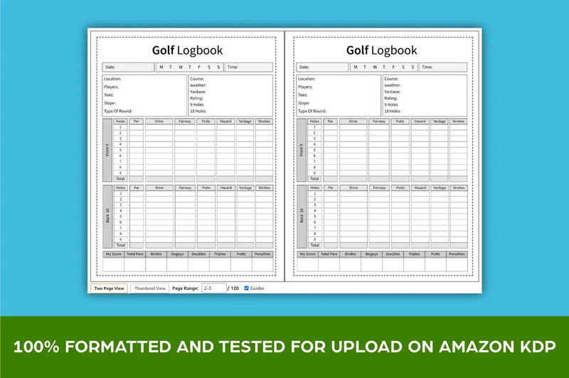 Golf Logbook Planner - CraftNest - Digital Crafting and Art