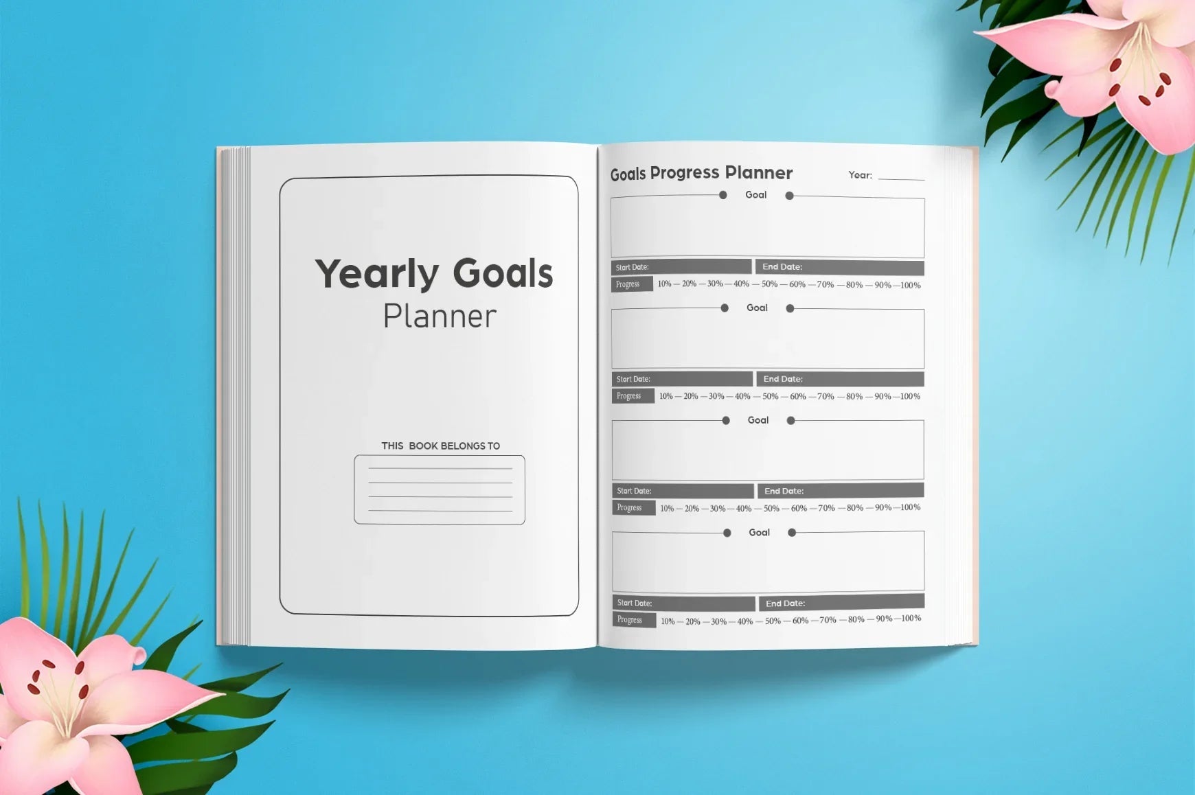 Yearly Goal Planner  Bundle - CraftNest - Digital Crafting and Art