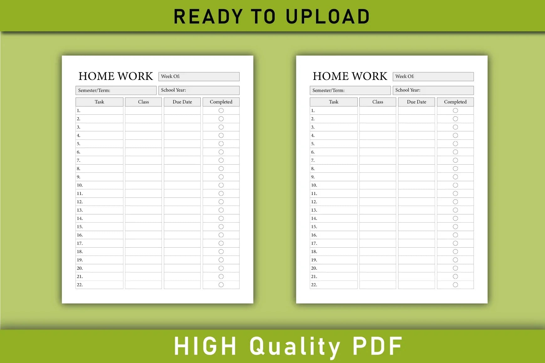 Home Work Tracker Planner  Bundle - CraftNest - Digital Crafting and Art