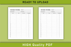 Home Work Tracker Planner  Bundle - CraftNest - Digital Crafting and Art