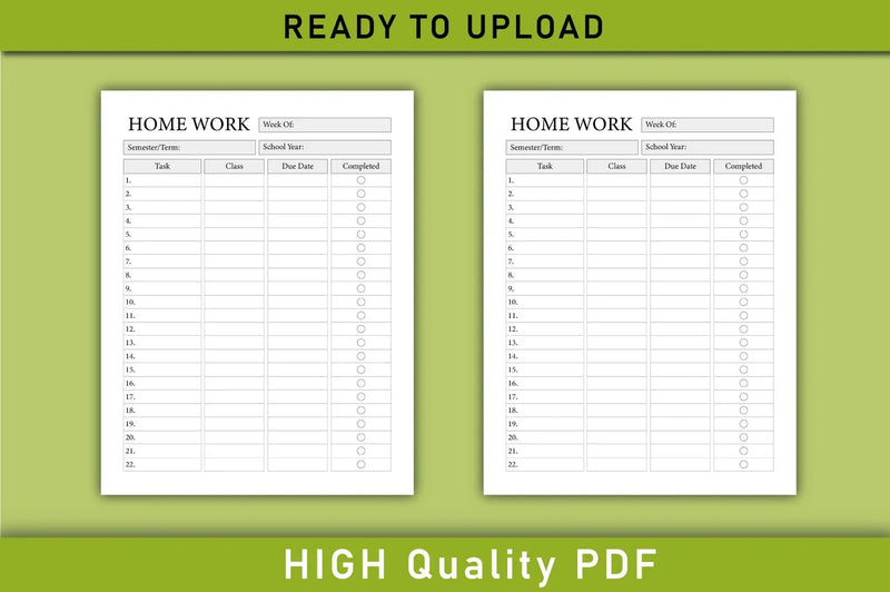 Home Work Tracker Planner  Bundle - CraftNest - Digital Crafting and Art