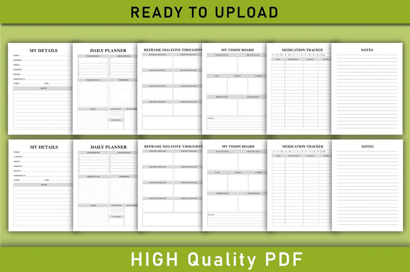Depression and Anxiety Therapy Planner - CraftNest - Digital Crafting and Art