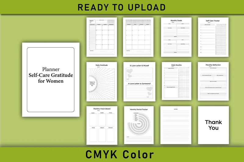 Self Care & Gratitude Planner for Women - Printable Planner - CraftNest - Digital Crafting and Art
