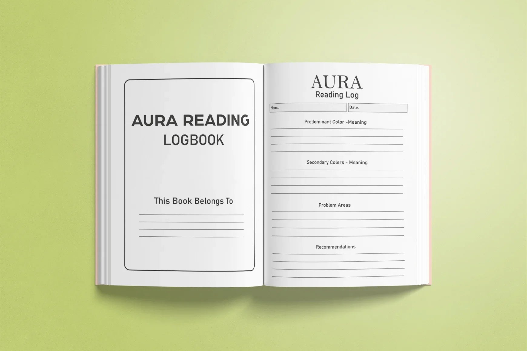 Aura Reading Logbook Planner - CraftNest - Digital Crafting and Art